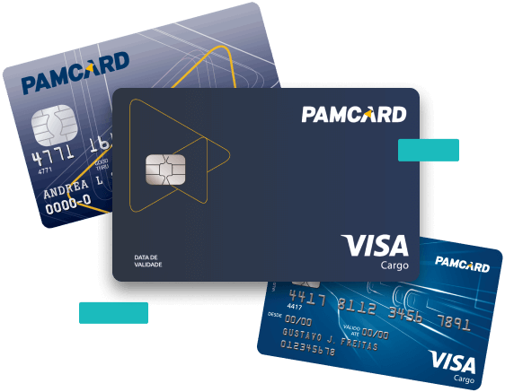 Cartões azuis da Pamcard
